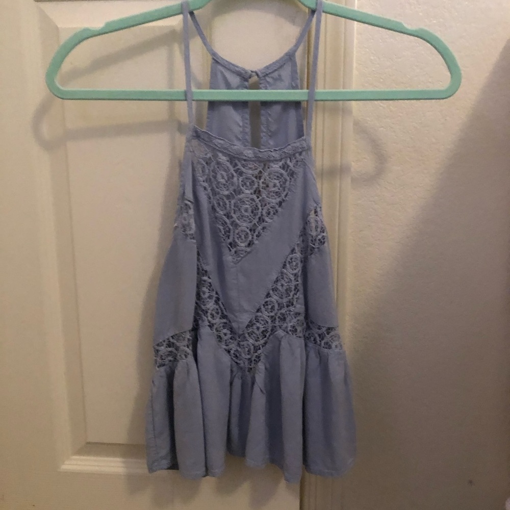 Sheer blue flow top
